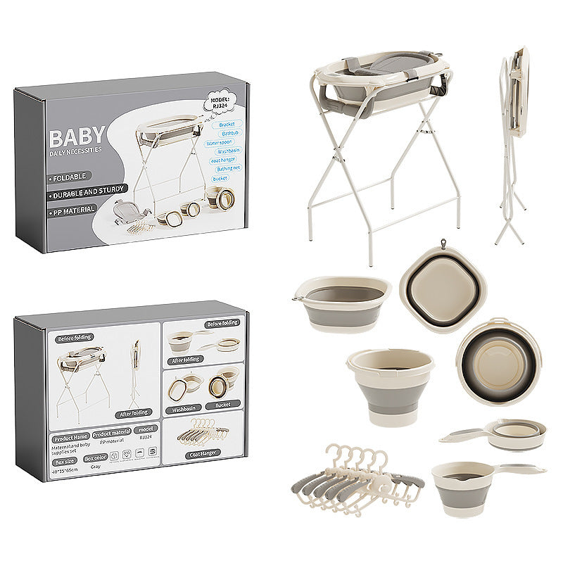 Baby Bath Tub with Bracket and Drying Rack