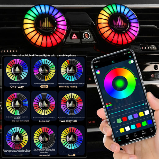 USB Car Air Vent RGB Music Rhythm Light