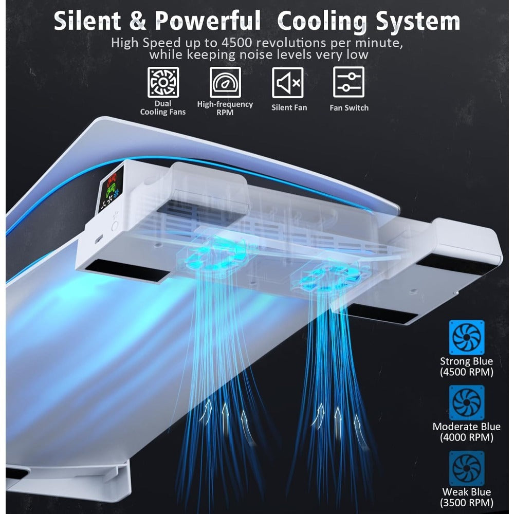 PS5 Horizontal Stand with Cooling Fan and Dual Controller Charger