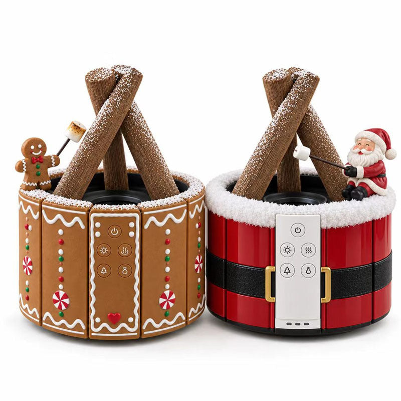Santa Claus & Gingerbread Man Christmas Aroma Diffuser – Hand-Painted Holiday Essential Oil Diffuser