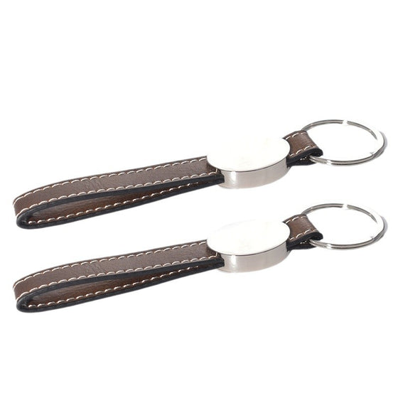 Laser Engraving Leather Metal Keychain product image 4