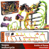 Inertia Powered Motorcycle Track Toy
