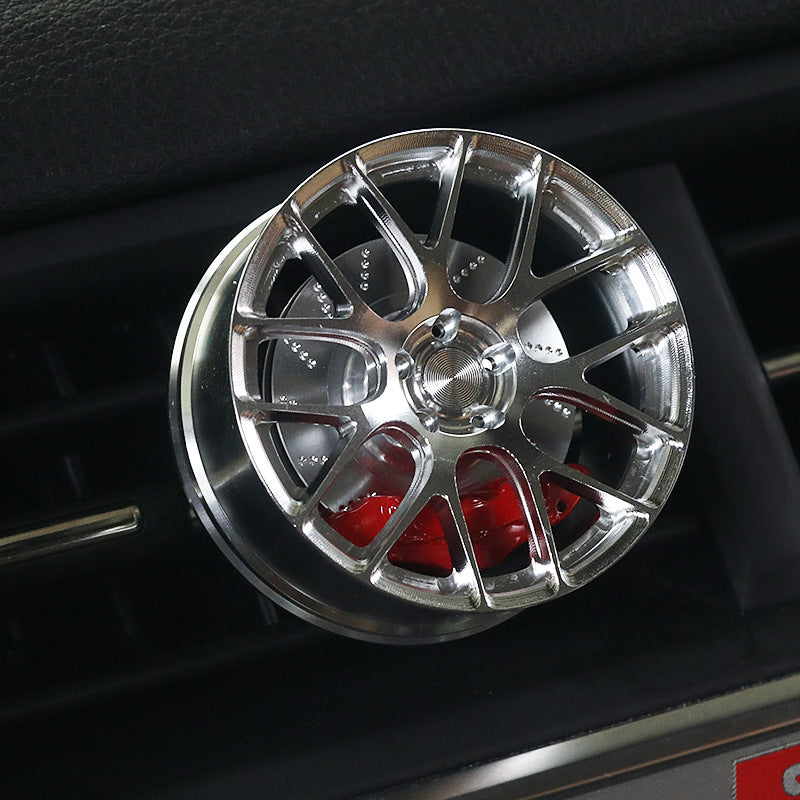 Aluminum Alloy Rotating Wheel Hub Car Magnetic Air Vent Fidget Spinner Ornament