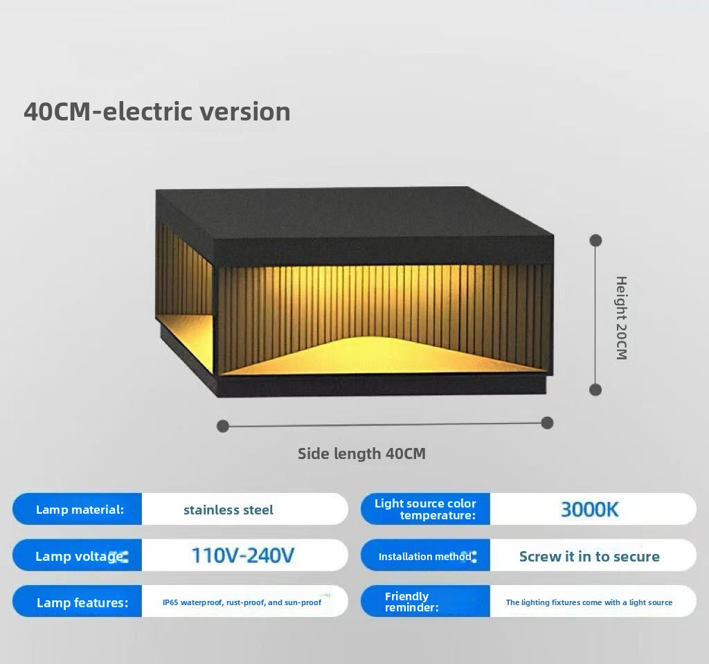 Solar Powered Outdoor Pillar Lamp
