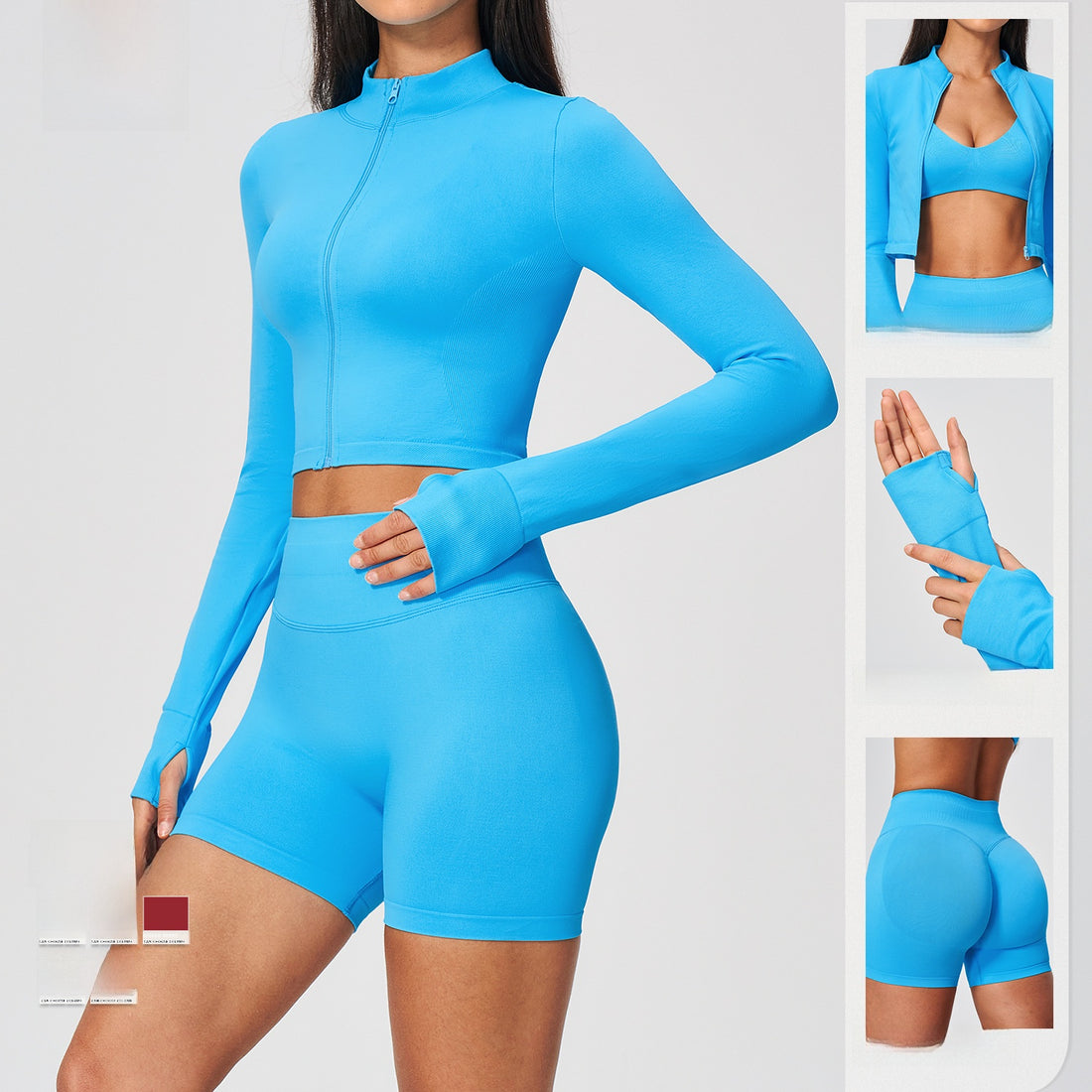 Women's Two-Piece Yoga Set Quick-Dry Sleeveless Jacket and Shorts