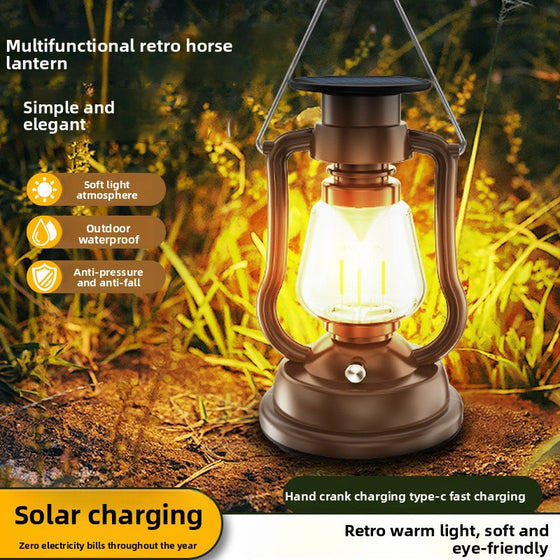 Solar-powered antique-style lantern Decor product image 1