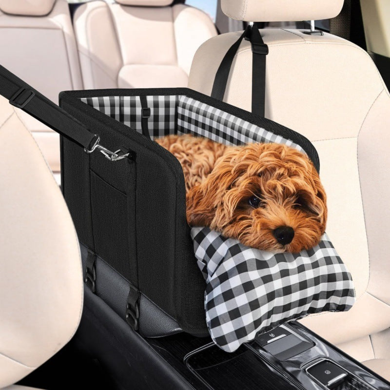 Portable Small Dog and Cat Car Center Console Bed