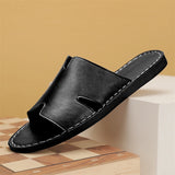 Mens Genuine Leather Slip On Slippers