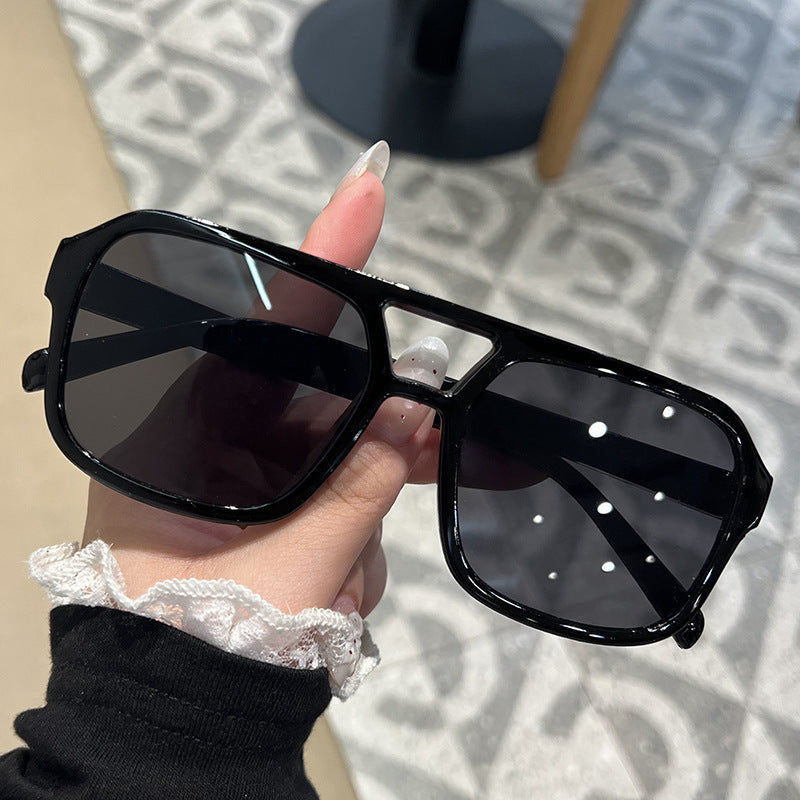 Candy Color Double Bridge Square Frame Sunglasses