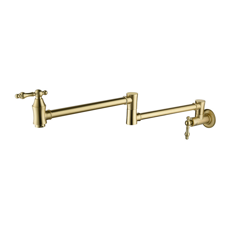Folding kitchen faucet lever control detail