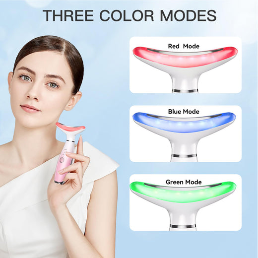 3-in-1 facial massager tool with thermal warmth