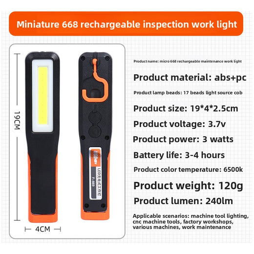 Mini Rechargeable LED Work Lamp with Magnetic Hook