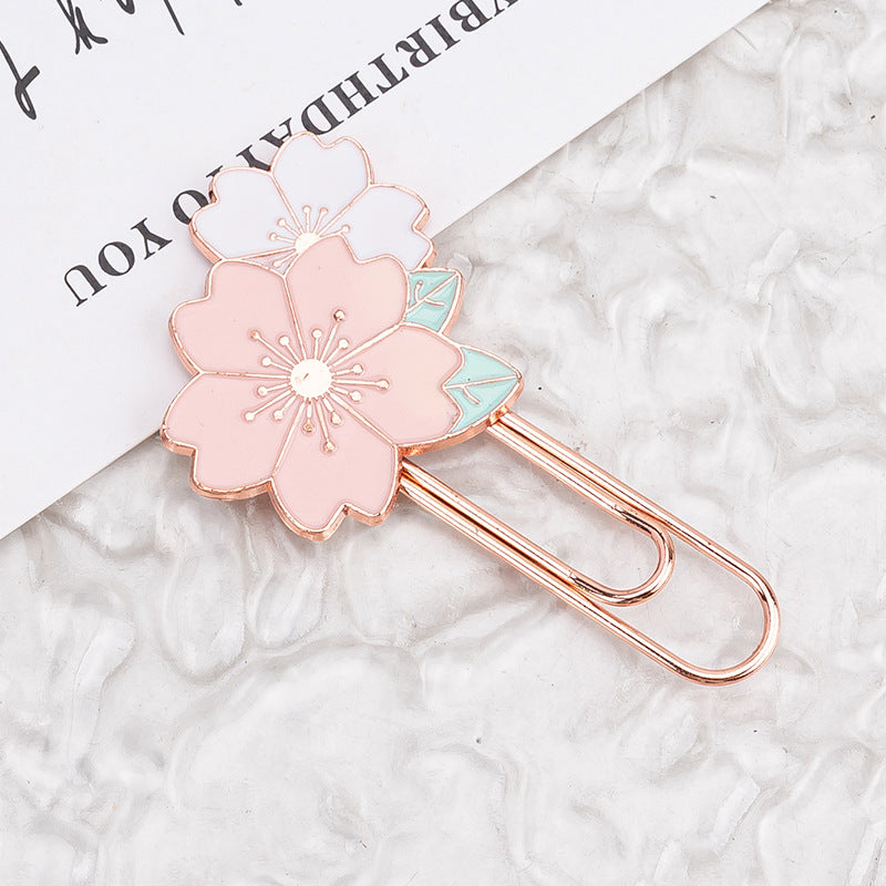 Cute Sakura Shaped Metal Paperclip