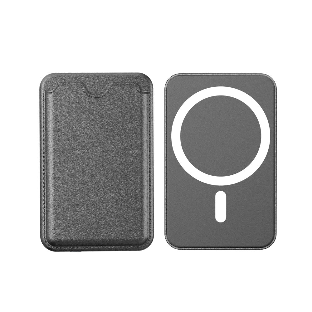 Two-way fast charging treasure with magnetic suction card bag