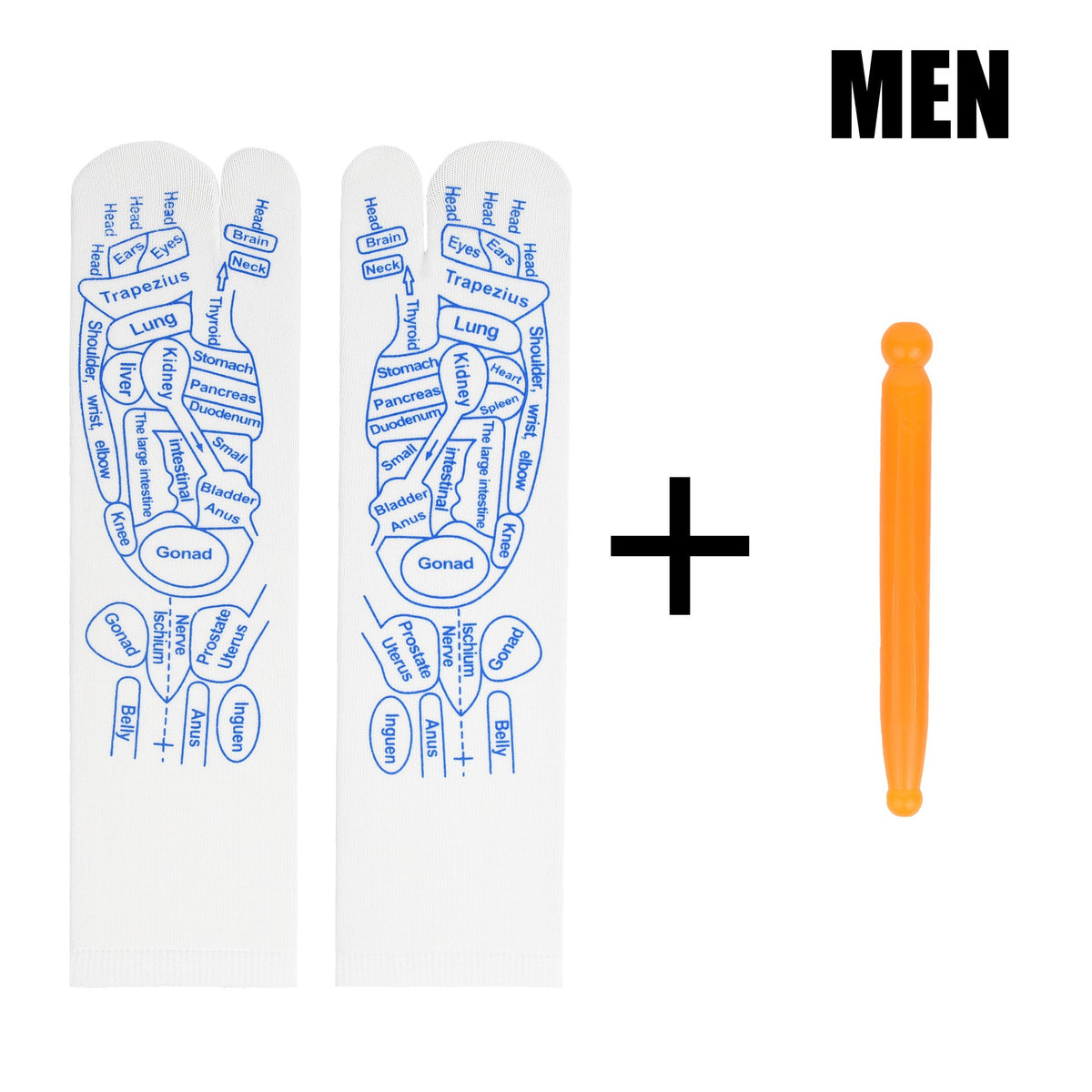 Foot Acupoint Massage Socks with Meridian Illustration