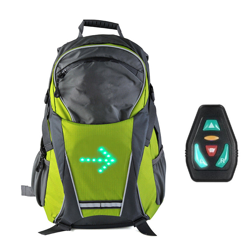 LED Turn Signal Backpack with Remote Control Water-Resistant USB Rechargeable Cycling Bag