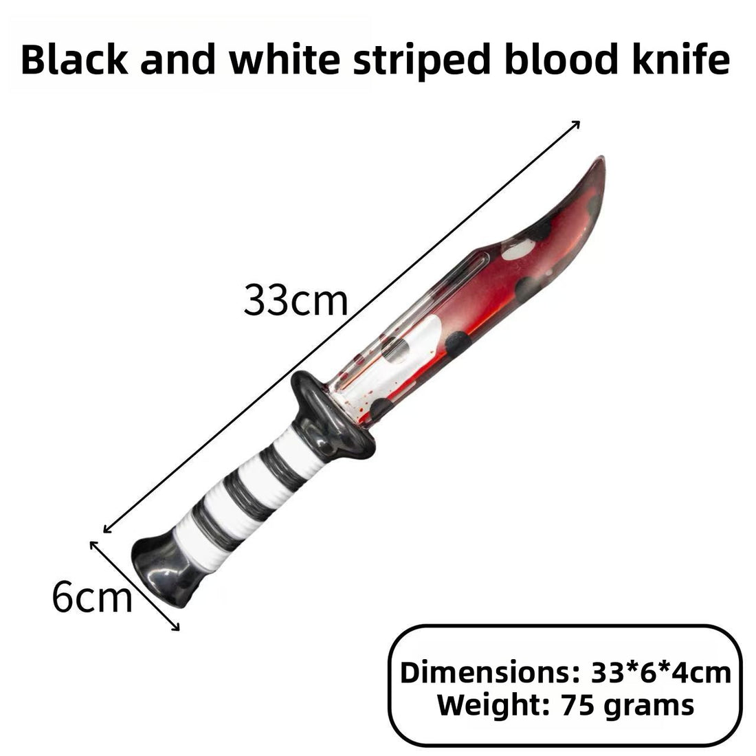 Halloween Simulation Bleeding Knife Prop Horror Fake Blood Zombie Makeup Toy