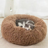 CloudNest round plush pet bed front view