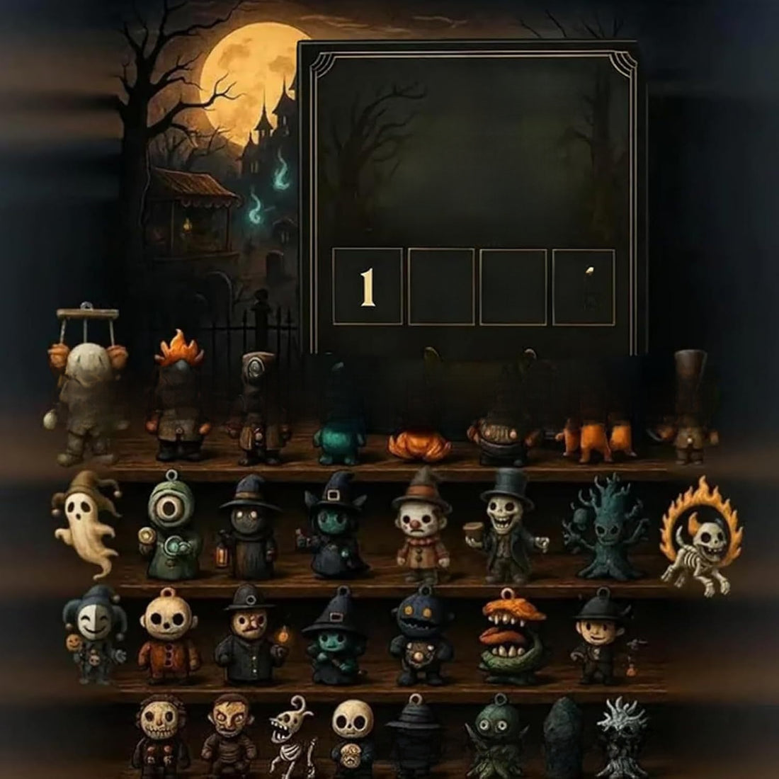 Halloween figurines arrive in the holiday calendar countdown box
