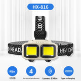Rechargeable LED Head Light Waterproof Hands-Free Lamp