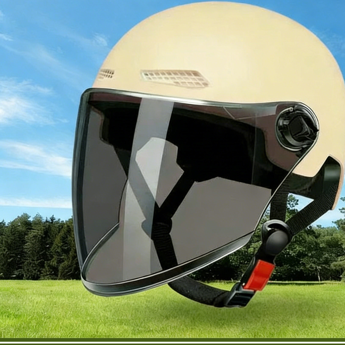 Rainproof Electric Bike Helmet with Sun Visor