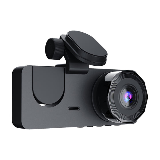 Dash cam front lens with the cabin camera on top