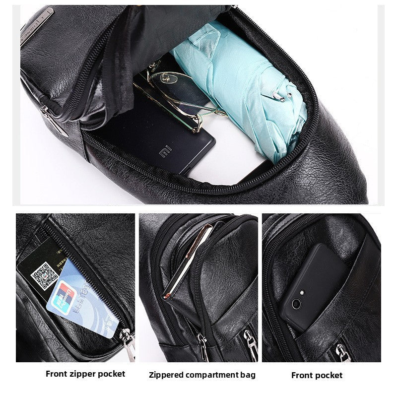 Mens PU Leather Crossbody Chest Bag product image 2