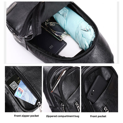 Mens PU Leather Crossbody Chest Bag