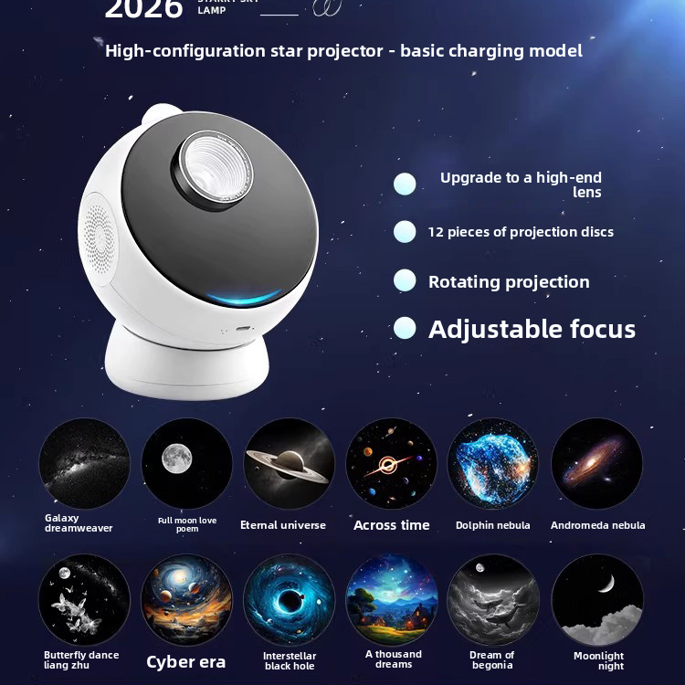 Starry Sky Projector Night Light with Bluetooth Speaker