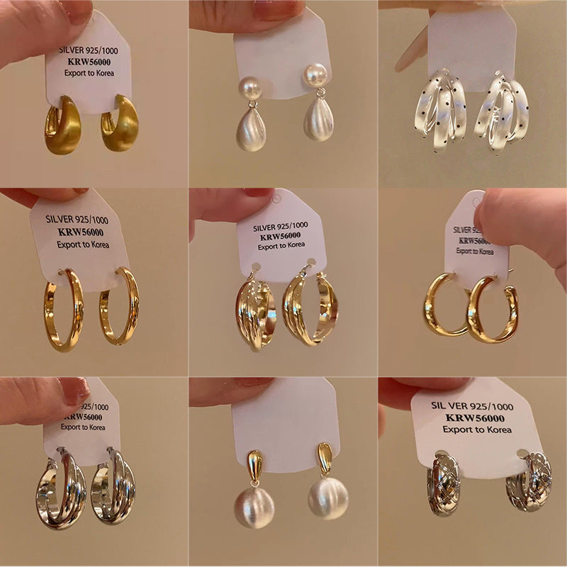 Korean Style Geometric Alloy Earrings