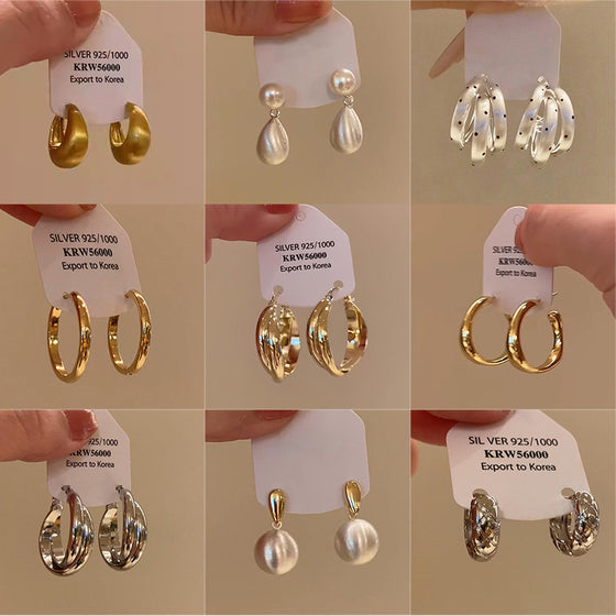 Korean Style Geometric Alloy Earrings