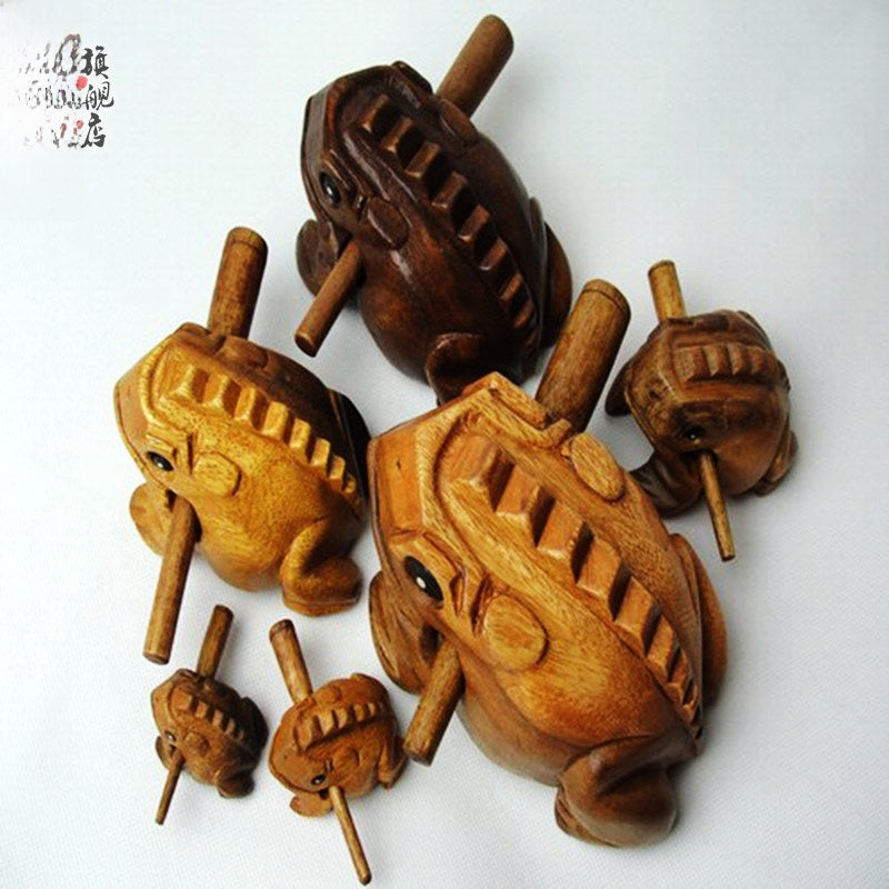 Hand-Carved Mango Wood Croaking Frog, additional photo 3