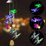 Solar Hummingbird Wind Chime Lantern