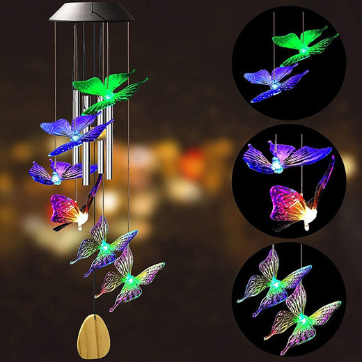 Solar Hummingbird Wind Chime Lantern