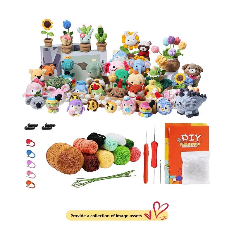 Crochet Material Package Animal English Instruction Video Handmade Doll DIY