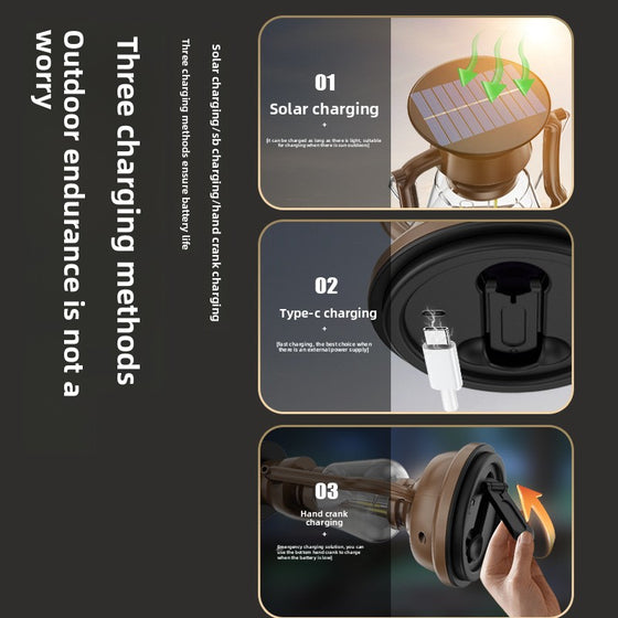 Solar-powered antique-style lantern Decor product image 4