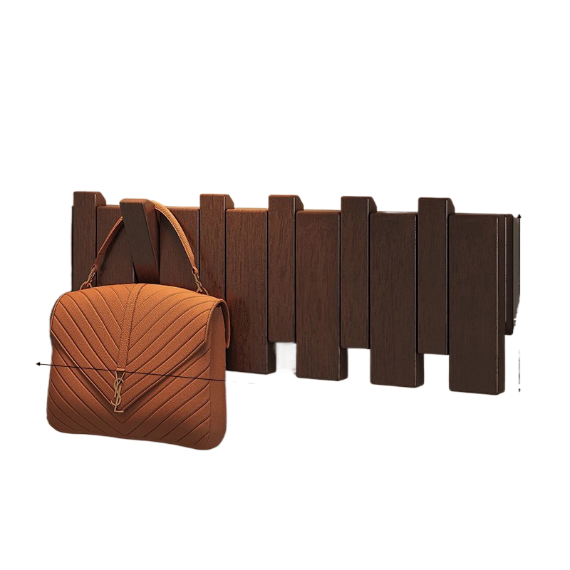 Solid Wood Wall Mounted Coat Rack with Hat Hooks