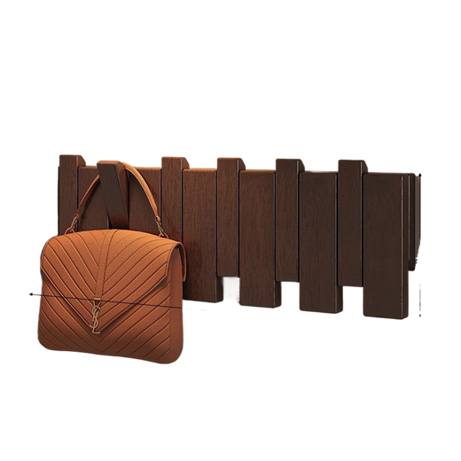 Solid Wood Wall Mounted Coat Rack with Hat Hooks