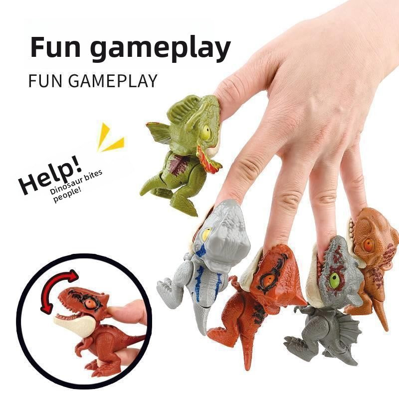 Finger-biting dinosaur and animal toy figure, additional photo 2