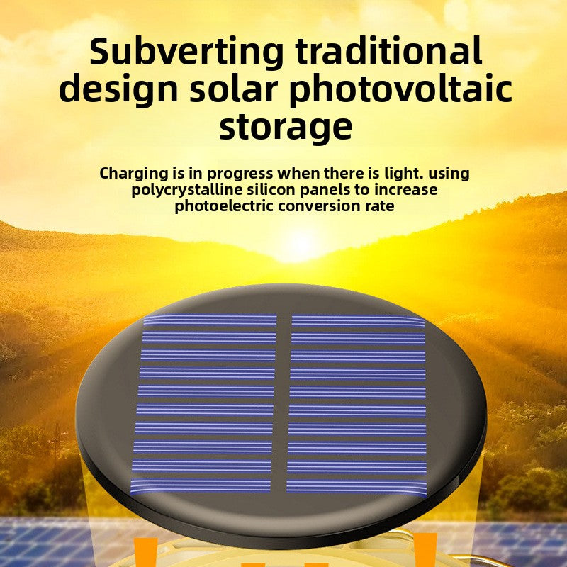 Solar Rechargeable Camping Light with Digital Power Display