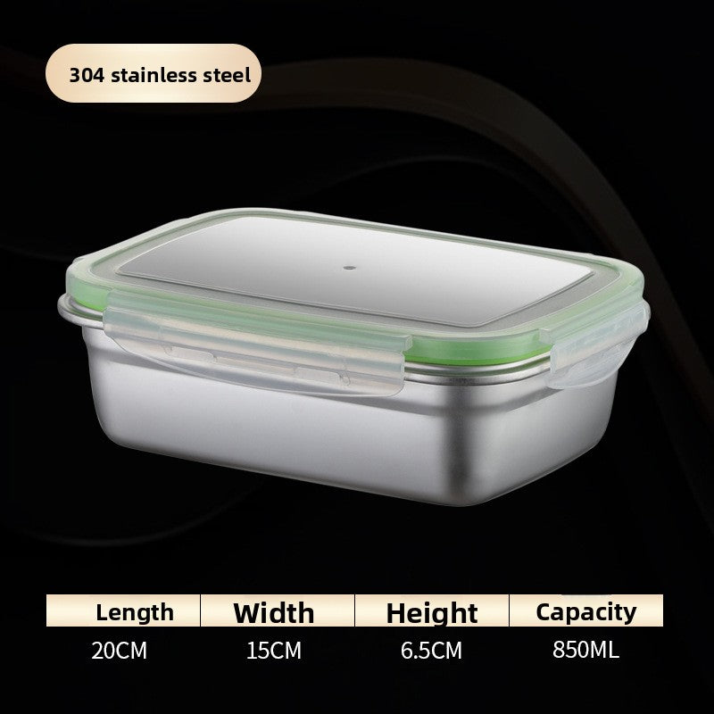 304 Stainless Steel Food Grade Crisper Box Sealed Rectangular Storage Container