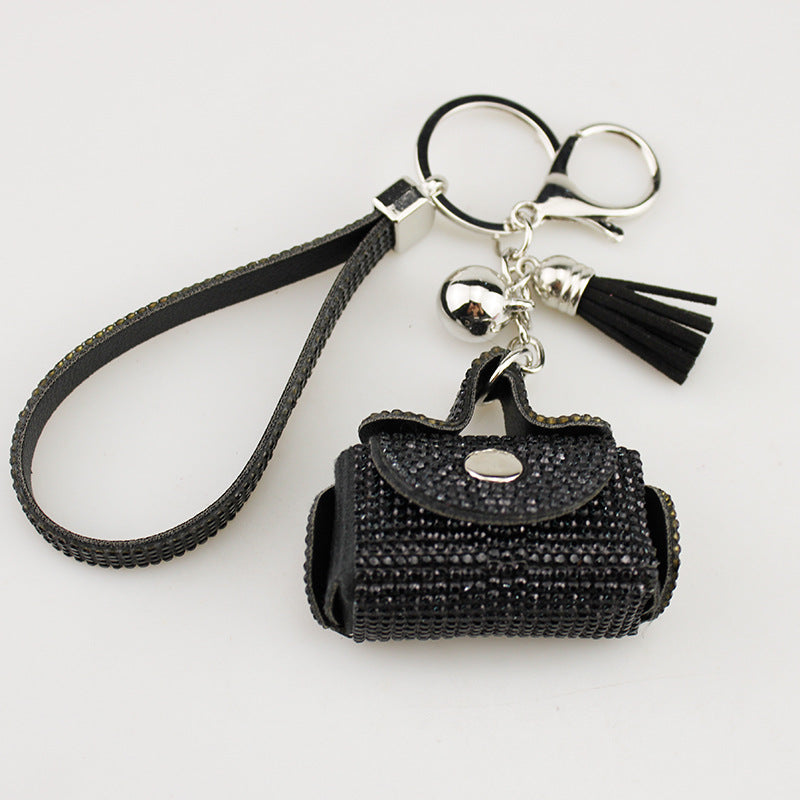 Rhinestone Mini Purse Keychain Coin Pill Earphone Holder Bag