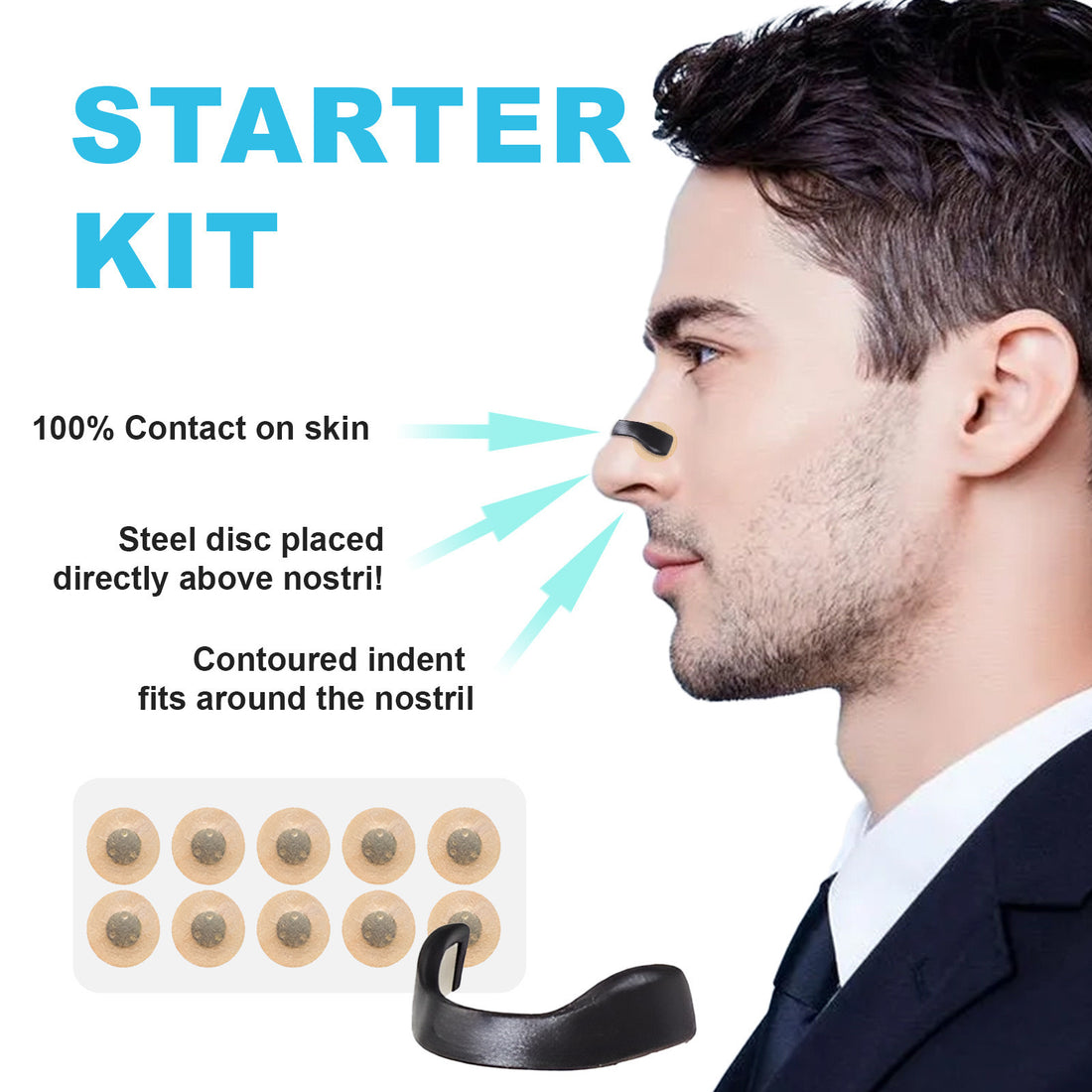 Nasal dilator with round patches