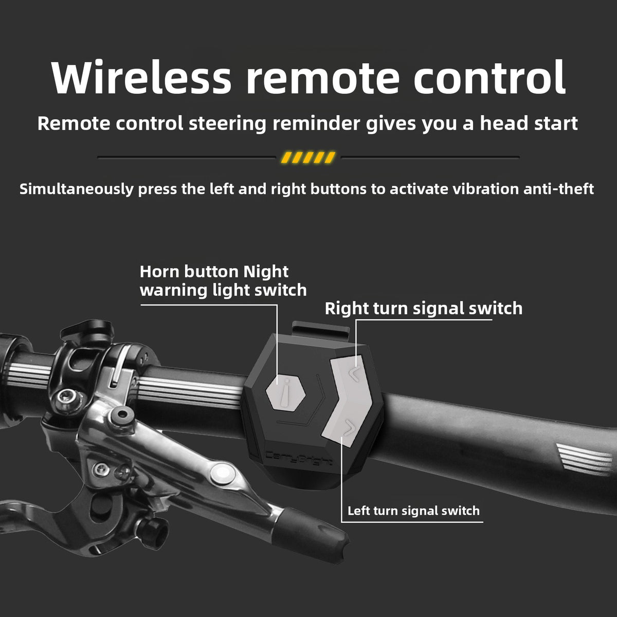 Wireless Bicycle Turn Signal with Horn and Lights