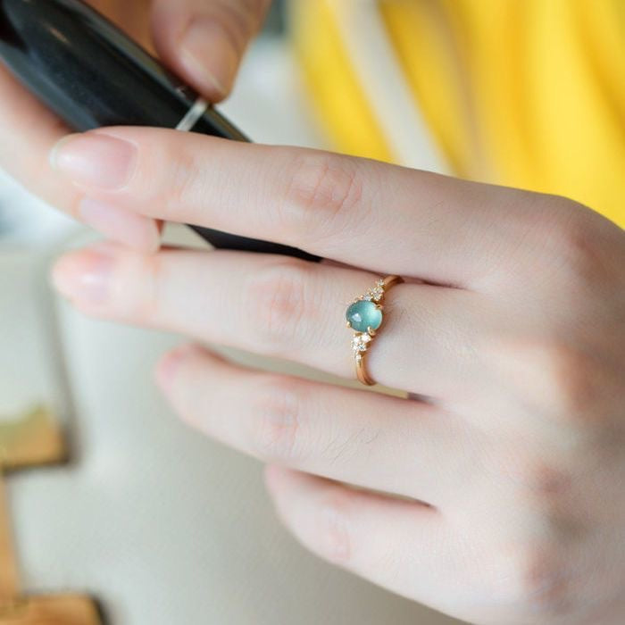 Adjustable Chalcedony Diamond Ring