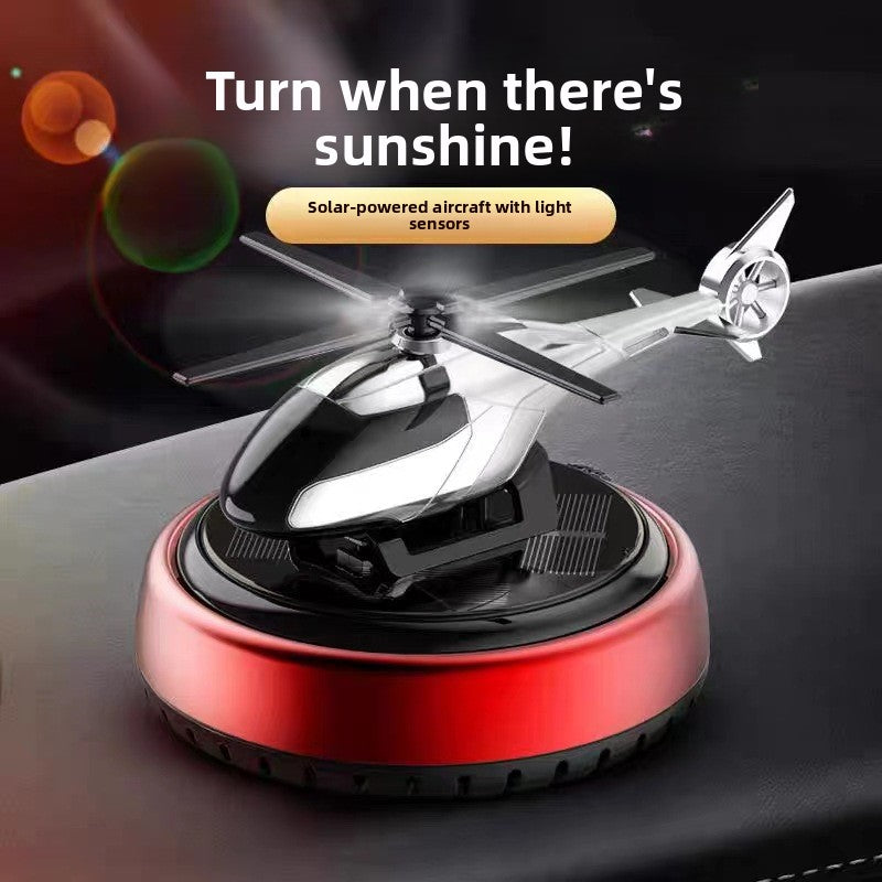 Solar Powered Rotating Helicopter Car Ornament