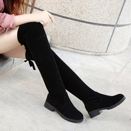 Womens Suede Over-The-Knee Boots with Cotton Lining