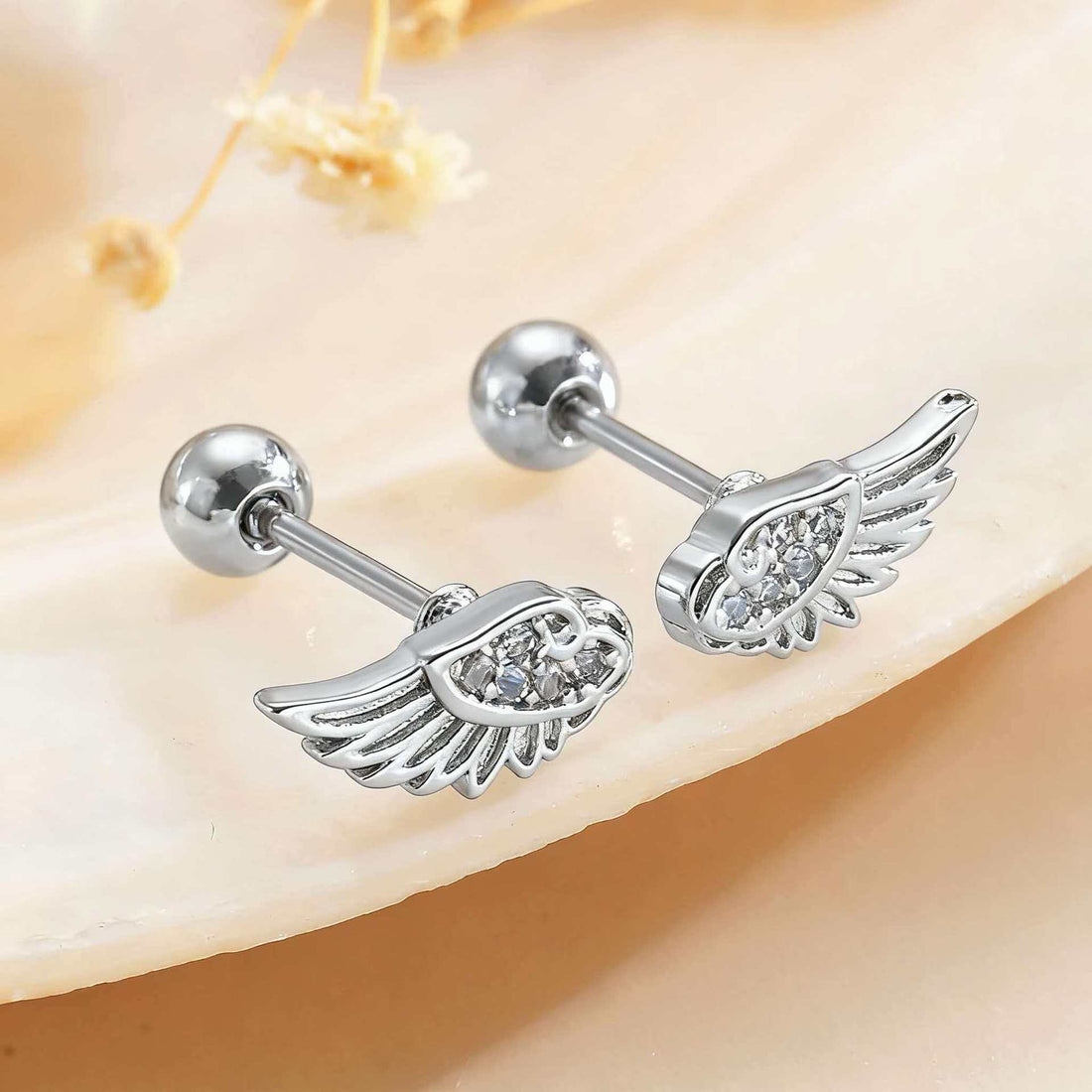 Angel Wing Design Zircon Cartilage Ear Studs
