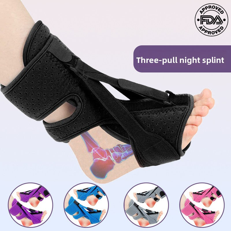 Adjustable Night Foot Splint for Ankle Correction and Plantar Fasciitis Relief with Massage Ball