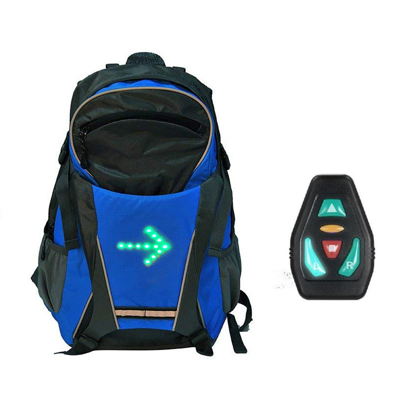 LED Turn Signal Backpack with Remote Control Water-Resistant USB Rechargeable Cycling Bag